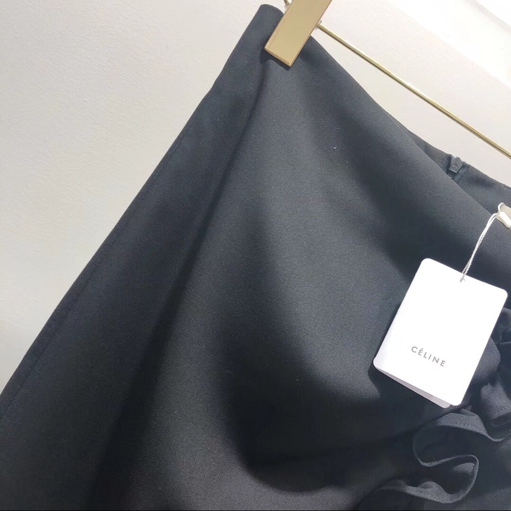 NWT OLD CELINE black wool skirt FR 38 - Picture 5 of 8